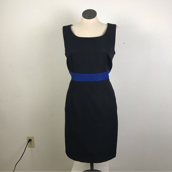 Ks Womens Collection Sheath Dress Size 14W Color Black With Blue 100% Polyester - Picture 10 of 10